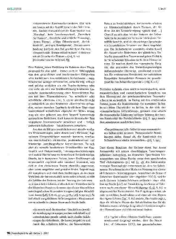 Vorschauseite 5: Über die sprachlich-narrative Einholbarkeit subjektiven Erlebens nach einer Hirnschädigung. Komplexe und einfache Patientjnnen-Erzählungen im Vergleich
