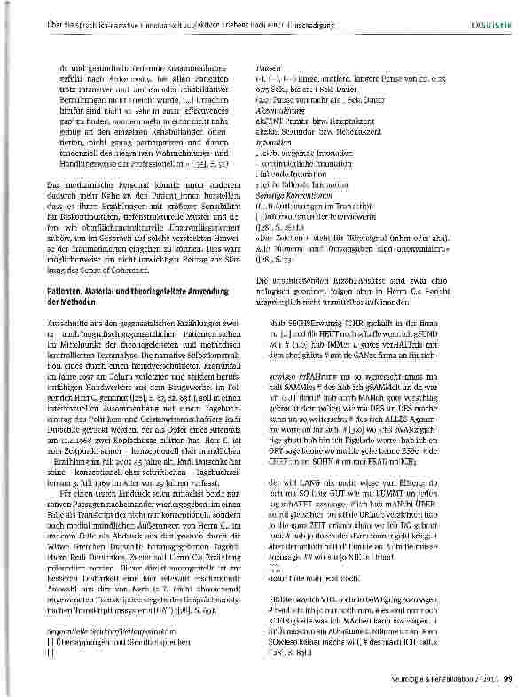 Vorschauseite 6: Über die sprachlich-narrative Einholbarkeit subjektiven Erlebens nach einer Hirnschädigung. Komplexe und einfache Patientjnnen-Erzählungen im Vergleich