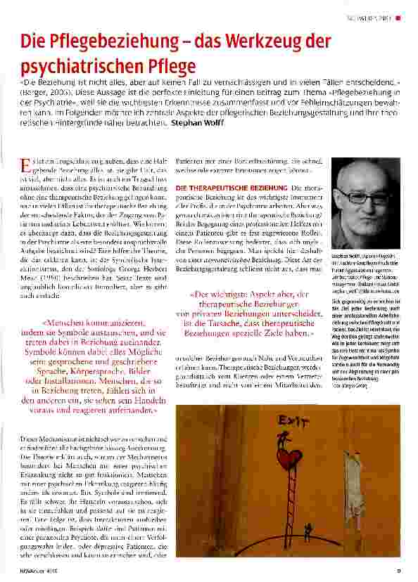 Vorschauseite 1: Die Pflegebeziehung - das Werkzeug der psychiatrischen Pflege
