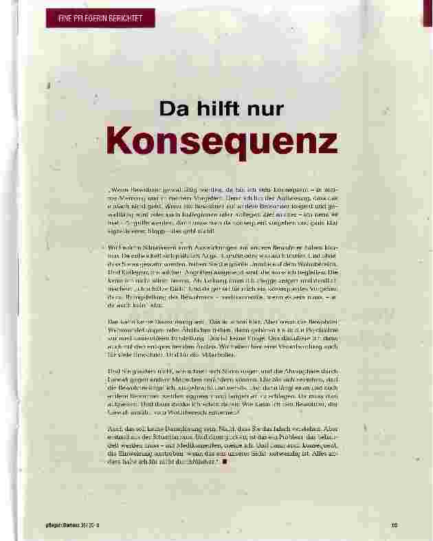 Vorschauseite 1: Da hilft nur Konsequenz