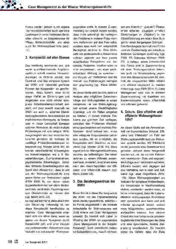 Vorschauseite 2: Case Management in der Wiener Wohnungslosenhilfe