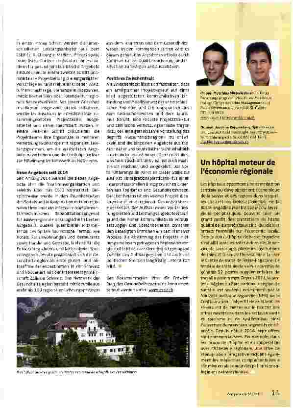 Vorschauseite 2: Das Spital als Drehscheibe regionalwirtschaftlicher Entwicklung