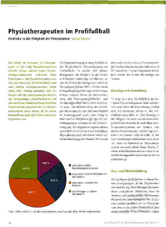 Vorschauseite 1: Physiotherapeuten im Profifußball