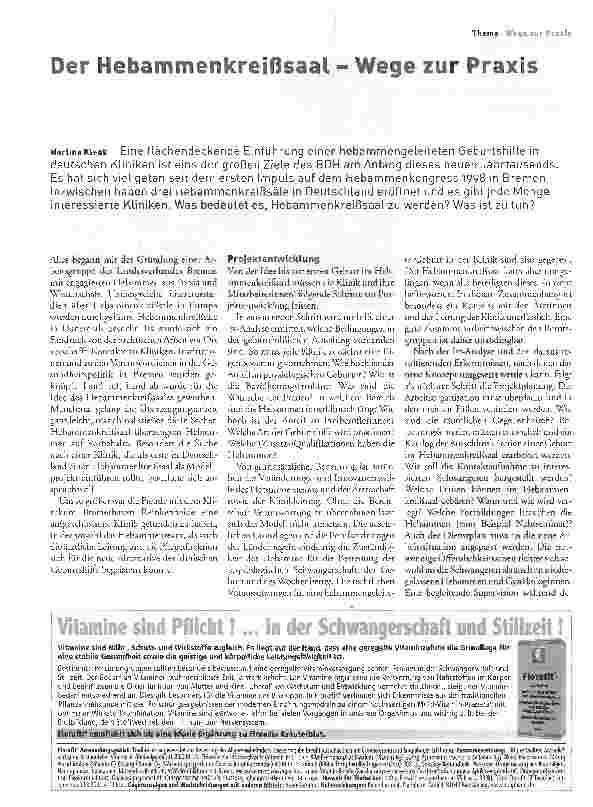 Vorschauseite 1: Der Hebammenkreißsaal - Wege zur Praxis