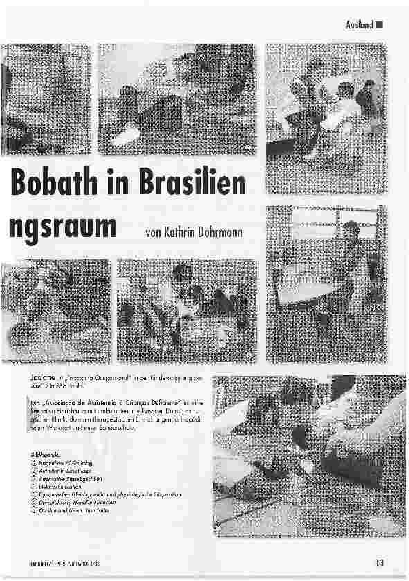 Vorschauseite 2: Von einzementierten Stühlen, Bobath in Brasilien und Herzlichkeit im Behandlungsraum