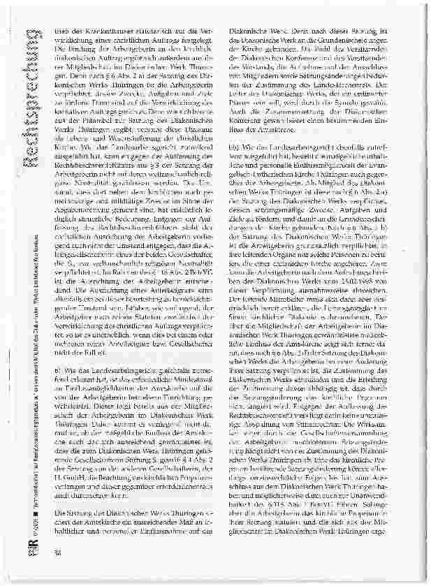 Vorschauseite 4: Unanwendbarkeit des Betriebsverfassungsgesetzes auf ein von einem Mitglied des Diakonischen Werkes betriebenes Krankenhaus