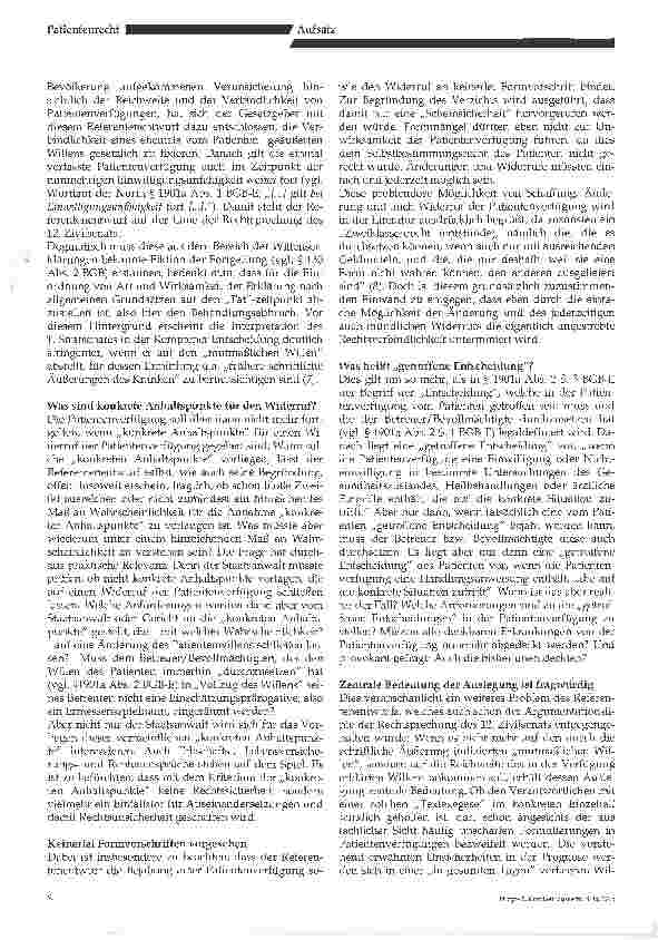 Vorschauseite 2: Der Referentenentwurf des Dritten Betreuungsrechts Änderungsgesetzes- Sterbehilfe zwischen Selbstbestimmung und (Zwangs-?) Fürsorge! -