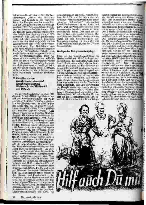 Vorschauseite 3: Krankenpflege im Nazionalsozialismus //// Die Bedeutung der Krankenpflege für den nationalsozialistischen Vernichtungskrieg