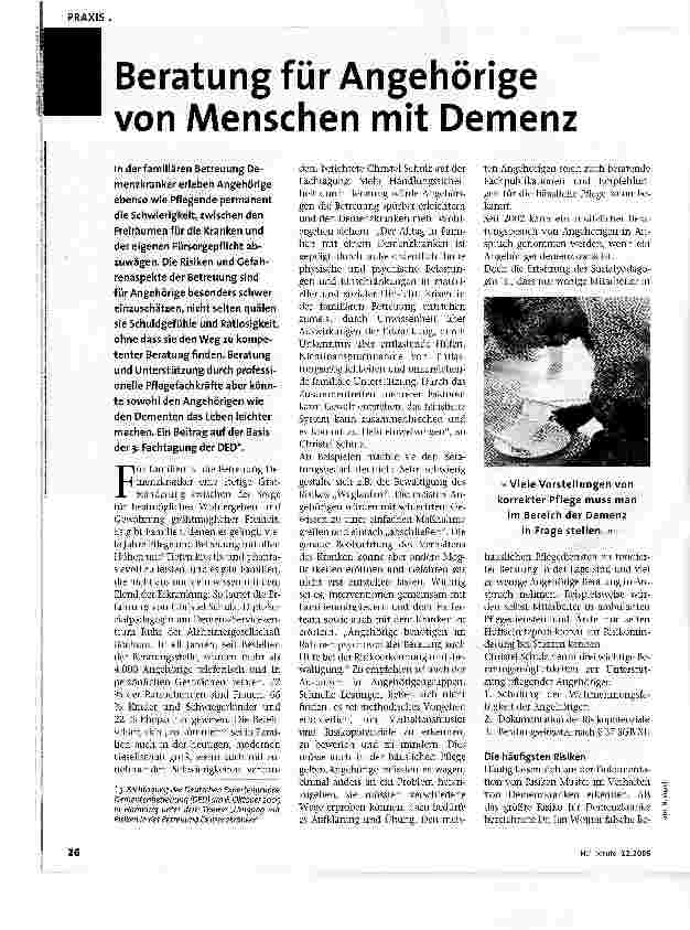 Vorschauseite 1: Beratung für Angehörige von Menschen mit Demenz