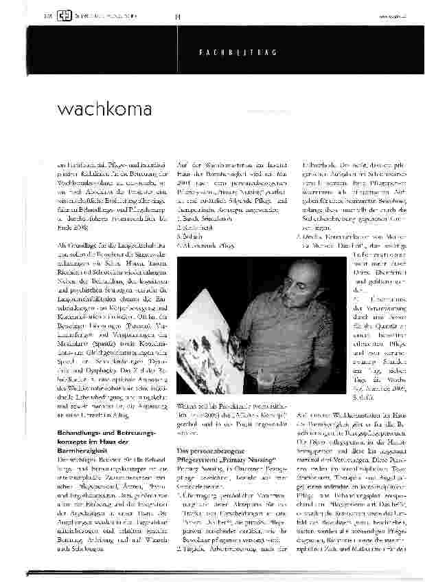 Vorschauseite 2: betreuungund behandluns von menschen im wachkoma im institut haus der barmherzigkeit