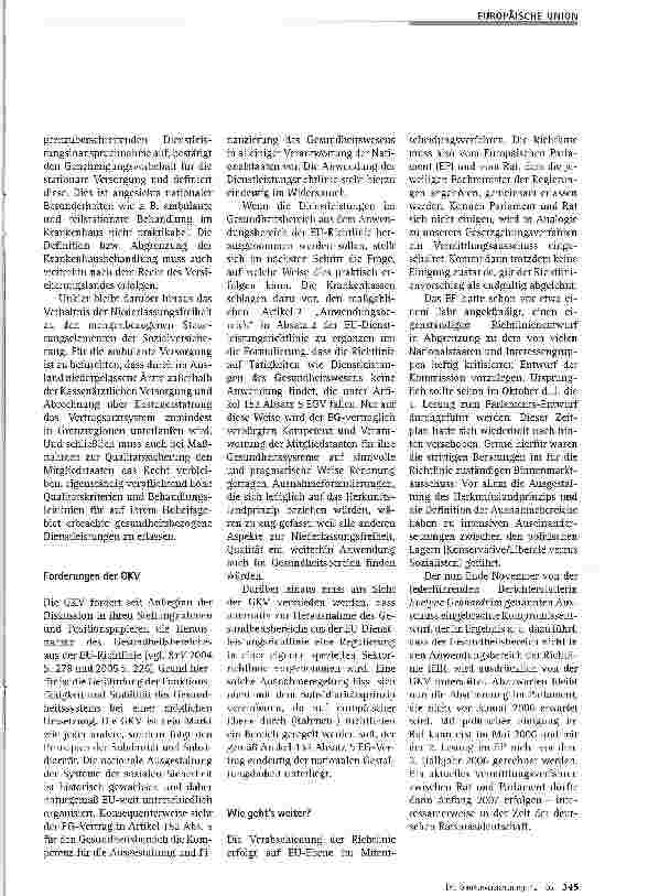 Vorschauseite 2: EU-Dienstleitungsrichtlinie -Bewertung aus Sicht der GKV