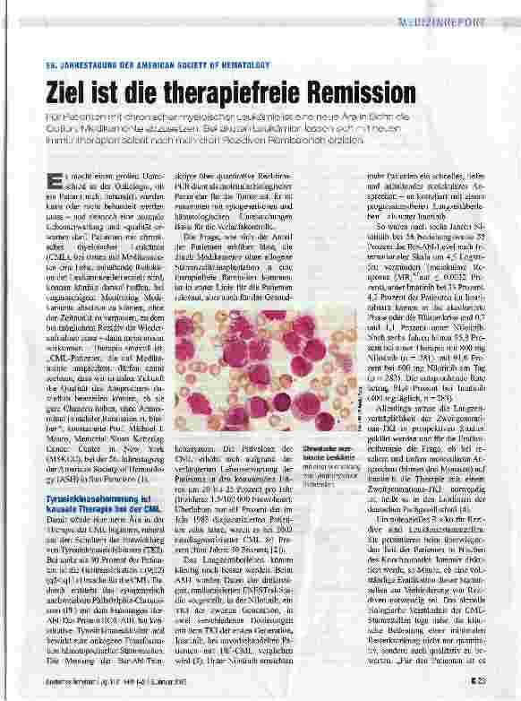 Vorschauseite 1: Ziel ist die therapiefreie Remission