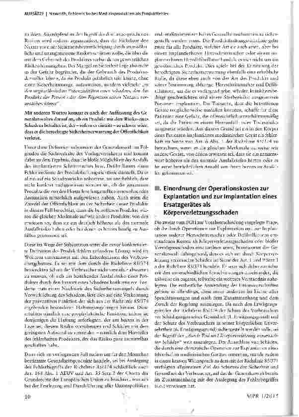 Vorschauseite 3: Fehlerrisiko bei Medizinprodukten als Produktfehler