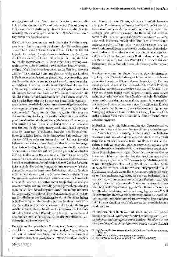Vorschauseite 6: Fehlerrisiko bei Medizinprodukten als Produktfehler
