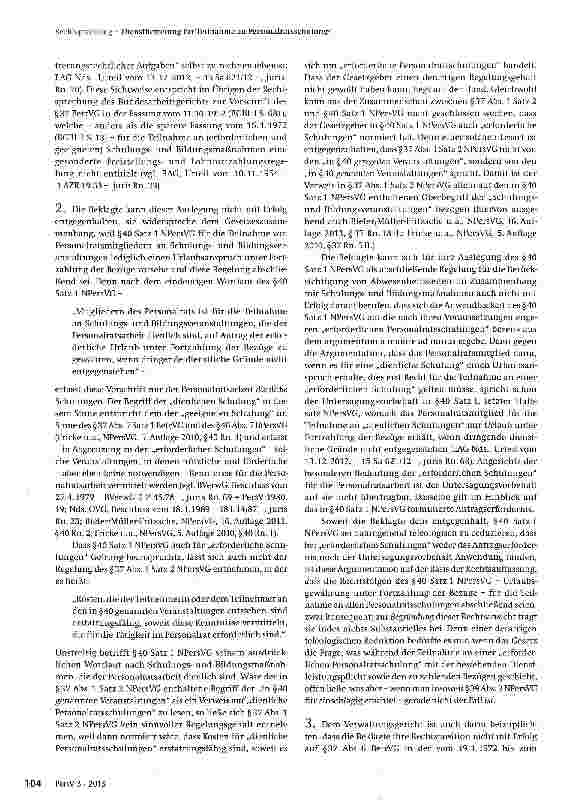 Vorschauseite 3: Dienstbefreiung für Teilnahme an Personalratsschulung