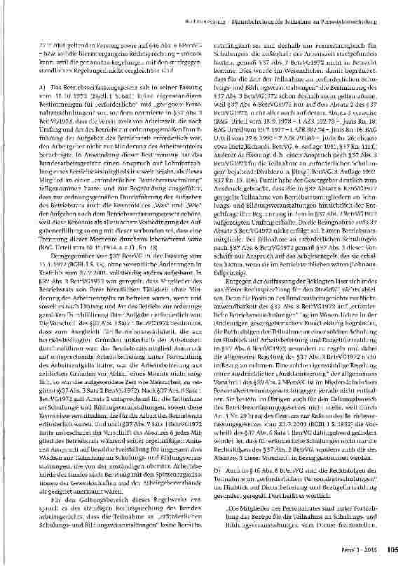 Vorschauseite 4: Dienstbefreiung für Teilnahme an Personalratsschulung