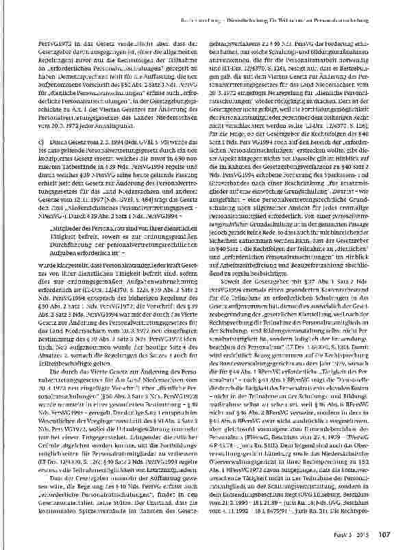 Vorschauseite 6: Dienstbefreiung für Teilnahme an Personalratsschulung