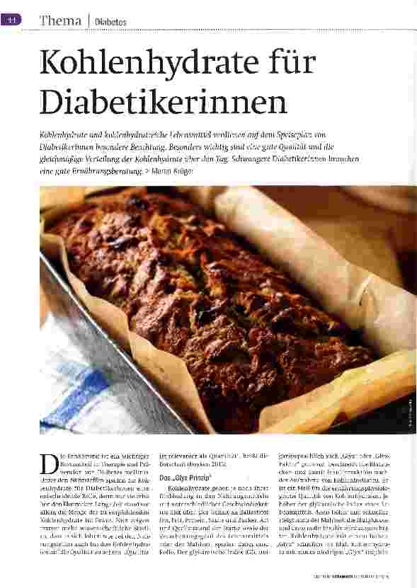 Vorschauseite 1: Kohlenhydrate für Diabetikerinnen