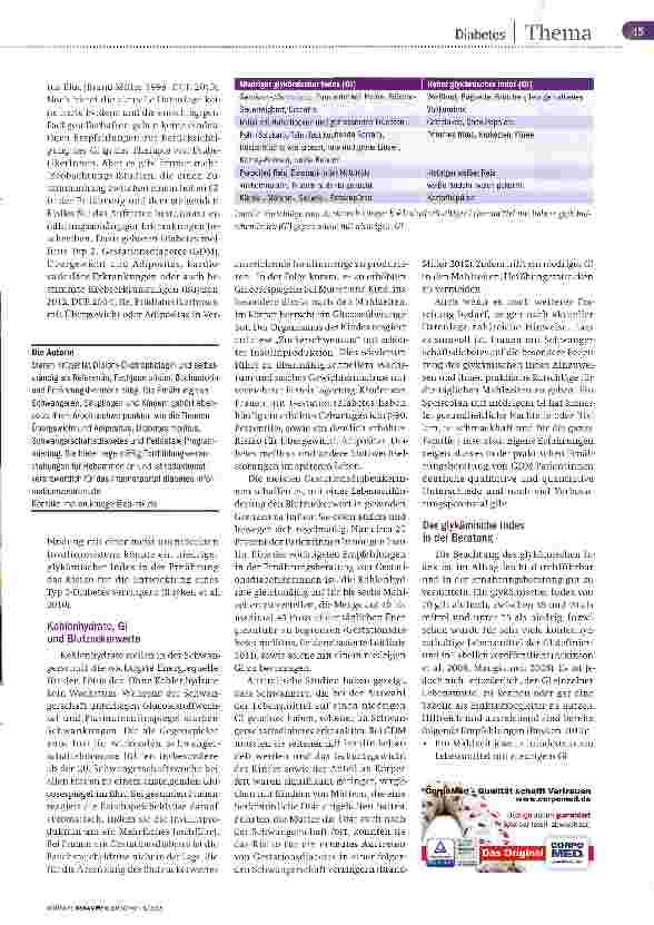Vorschauseite 2: Kohlenhydrate für Diabetikerinnen