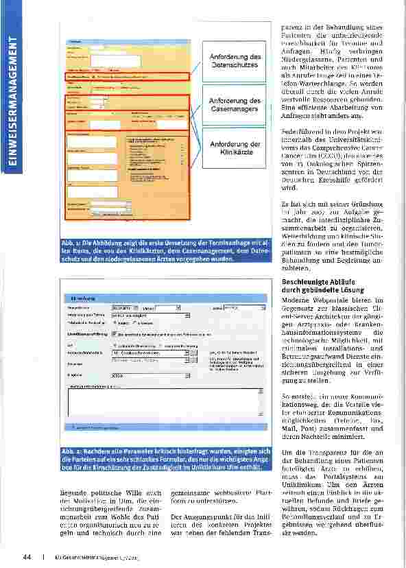 Vorschauseite 2: Eine Lösung für alle Die webbasierte Anbindung der Zuweiser an das Uniklinikum Ulm
