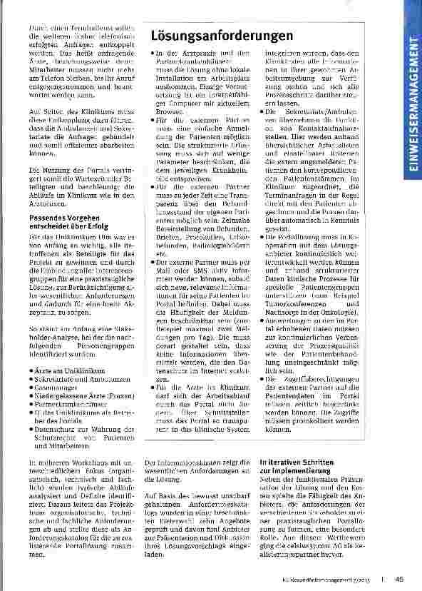Vorschauseite 3: Eine Lösung für alle Die webbasierte Anbindung der Zuweiser an das Uniklinikum Ulm