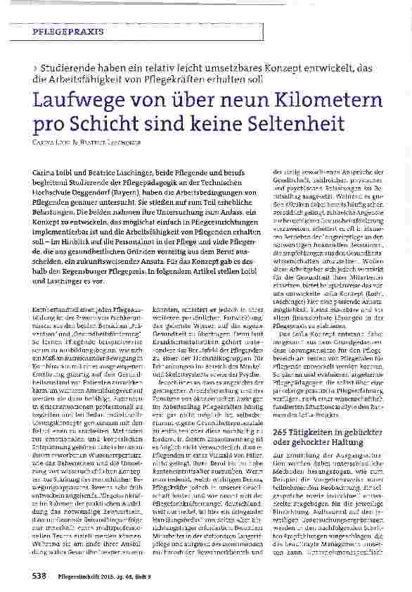 Vorschauseite 1: Laufwege von über neun Kilometern pro Schicht sind keine Seltenheit