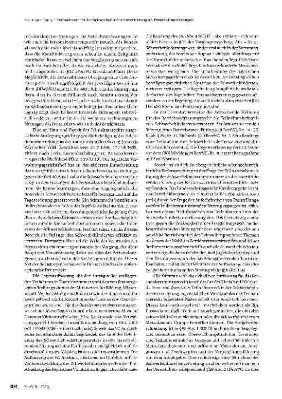 Vorschauseite 4: Teilnahmerecht der Schwerbehindertenvertretung an Personalratssitzungen
