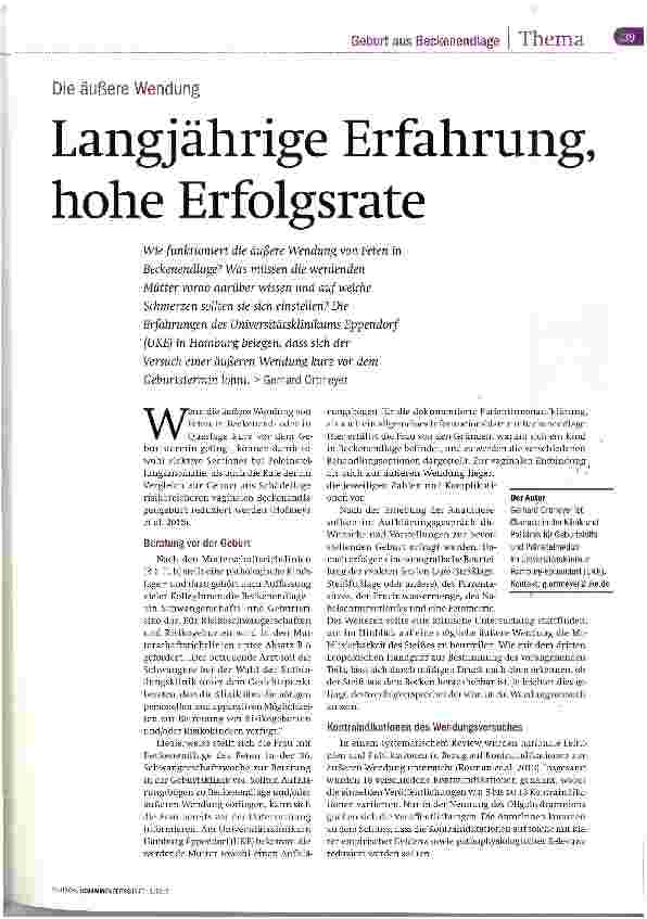 Vorschauseite 1: Die äußere Wendung Langjährige Erfahrung, hohe Erfolgsrate