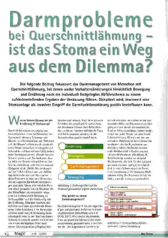Vorschauseite 1: Darmprobleme bei Querschnittslähmungist das Stoma ein Weg aus dem Dilemma?