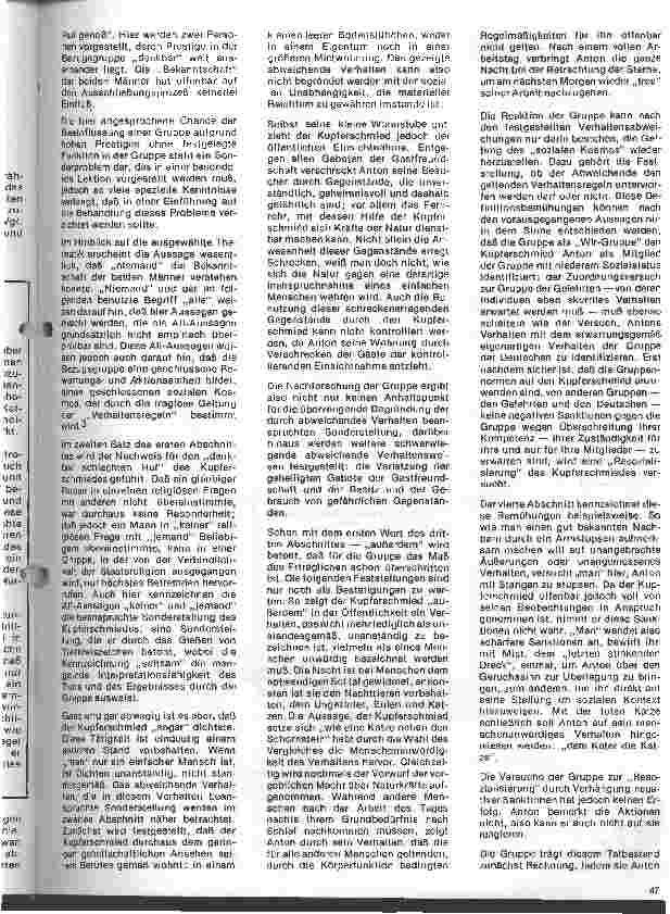 Vorschauseite 2: Sozialwissenschaftliche Aspekte 6.Folge: Unterrichtsbeispiel:Anton ist ein Narr - Der Prozess der Veraußenseitung