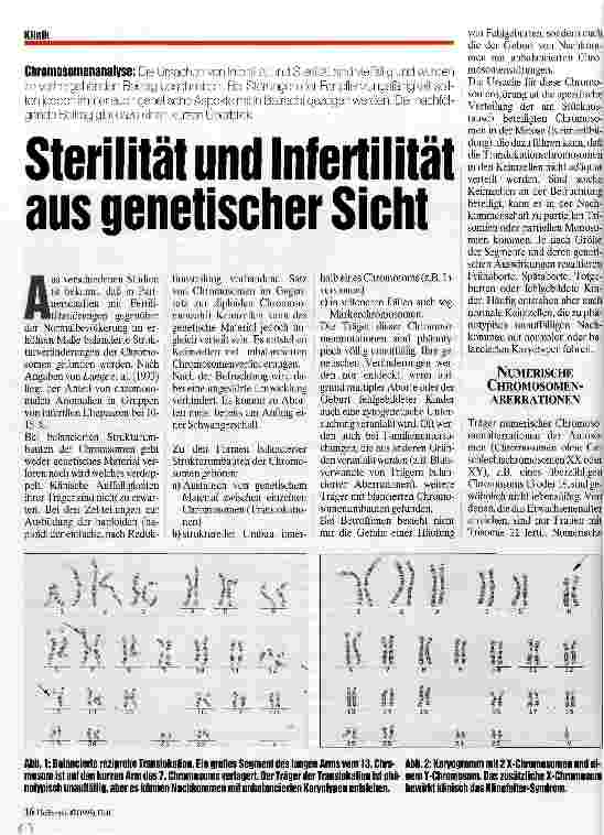 Vorschauseite 1: Sterilität und Infertilität aus genetischer Sicht