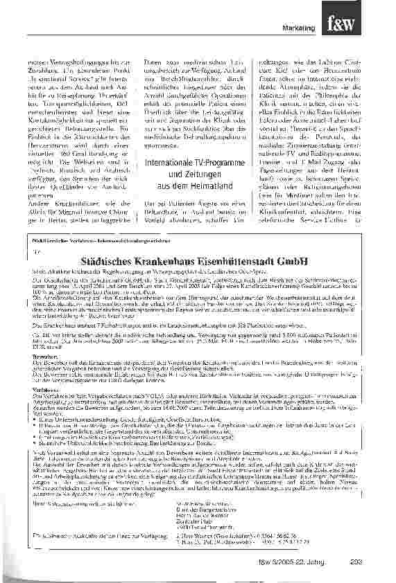 Vorschauseite 4: Die deutschen Kliniken vernachlässigen das InternetZur Akquisition ausländischer Patienten wird das Kommunikationsinstrument kaum genutzt