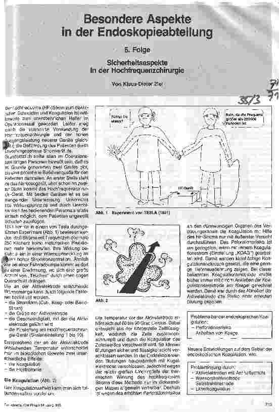 Vorschauseite 1: Besondere Aspekte in der Endoskopieabteilung/Sicherheitsaspekte in der Hochfrequenzchirurgie (5.Folge)