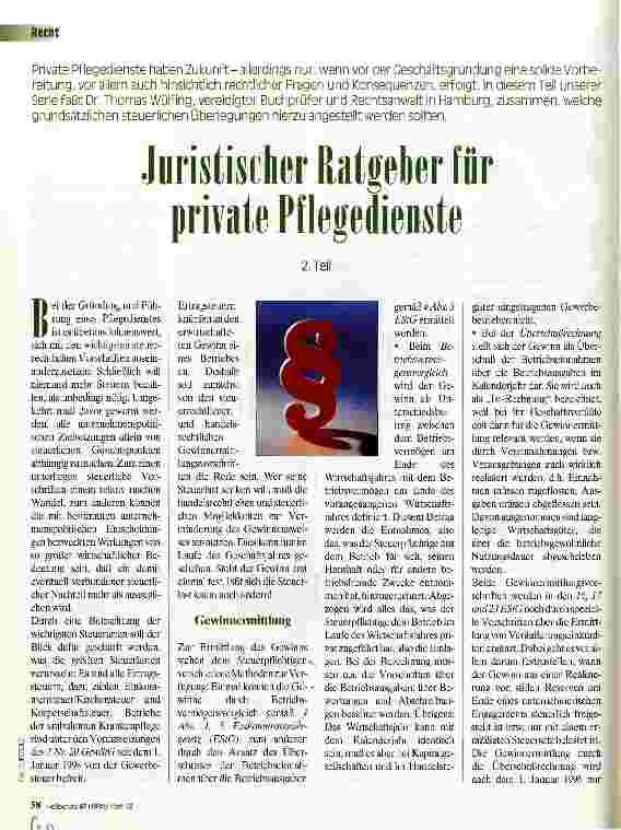 Vorschauseite 1: Juristischer Ratgeber für private Pflegedienste 2. Teil