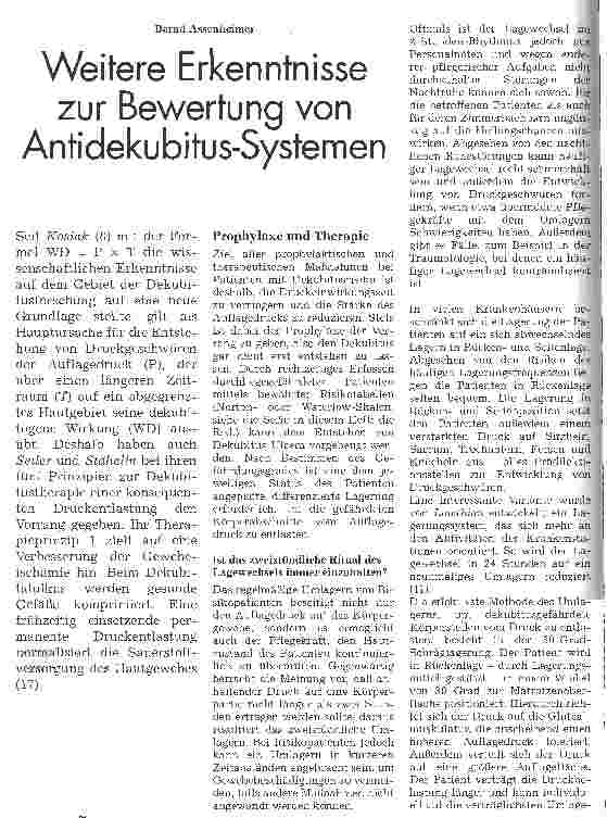 Vorschauseite 1: Weitere Erkenntnisse zur Bewertung von Antidekubitus-Systemen
