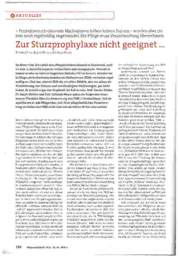 Vorschauseite 1: Zur Sturzprophylaxe nicht geeignet...