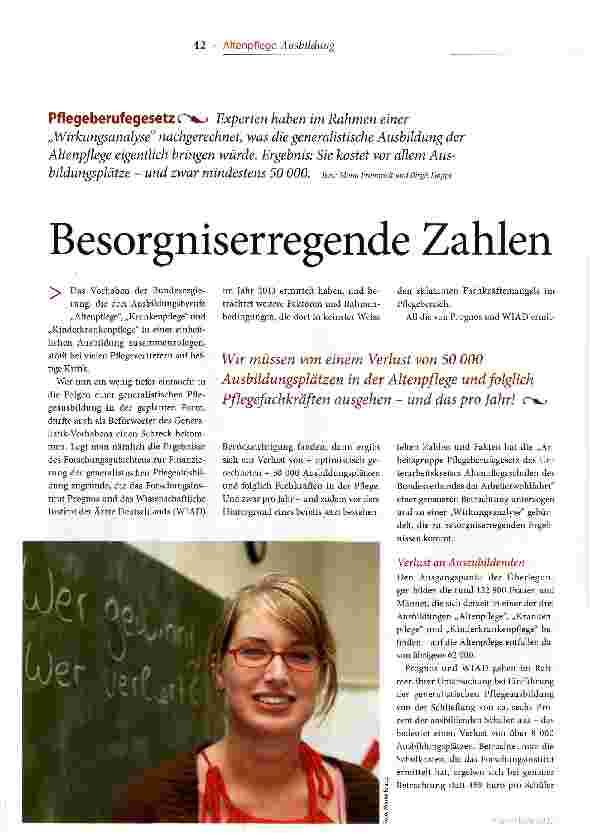 Vorschauseite 1: Besorgniserregende Zahlen