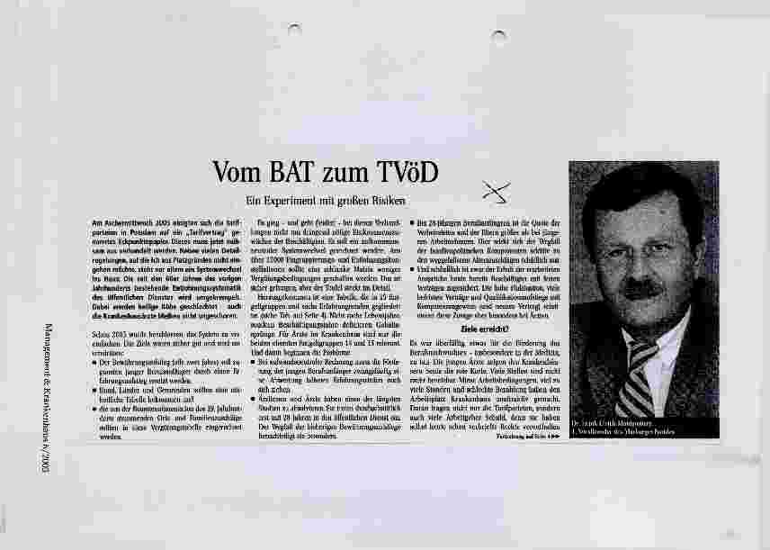 Vorschauseite 1: Vom BAT zum TVöDEin Experiment mit großen Risiken
