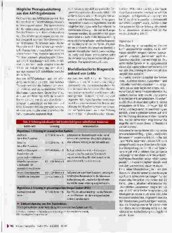 Vorschauseite 5: Neue Wege in der Aphasiediagnostik: LeMo - ein modellorientiertes Diagnostikverfahren