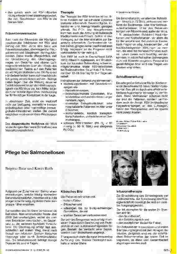 Vorschauseite 1: Pflege bei Salmonellosen