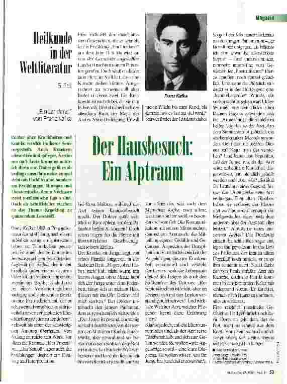 Vorschauseite 1: Heilkunde in der Weltliteratur 5. Teil Der Hausbesuch: Ein Alptraum
