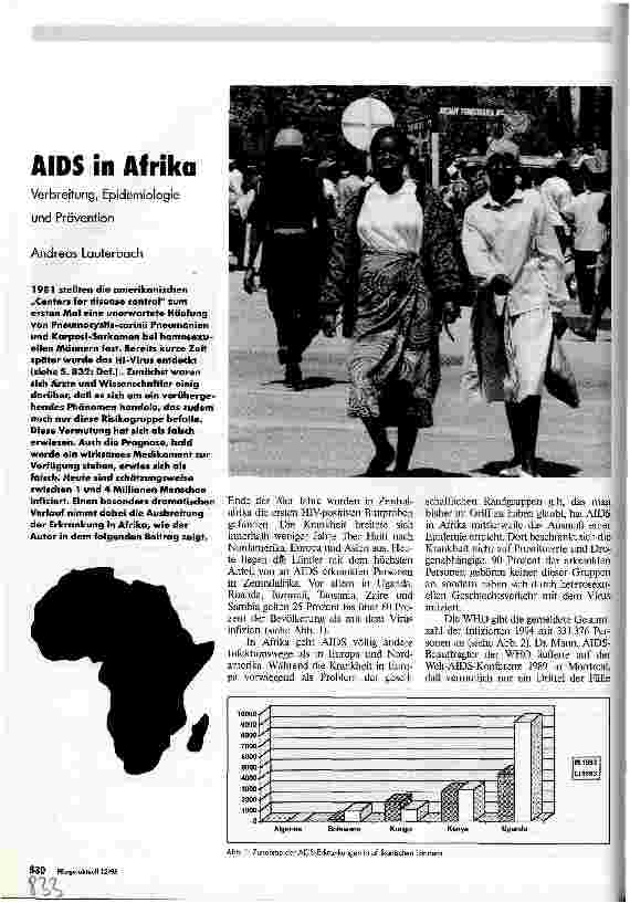 Vorschauseite 1: AIDS in Afrika Verbreitung, Epidemiologie und Prävention