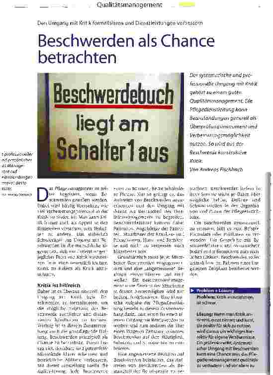 Vorschauseite 1: Den Umgang mit Kritik formalisieren und Dienstleistungen verbessernBeschwerden als Chance betrachten