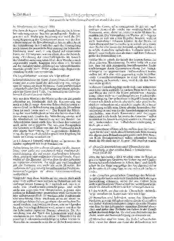 Vorschauseite 3: Der gesetzliche Behinderungsbegriff im Wandel der Zeit