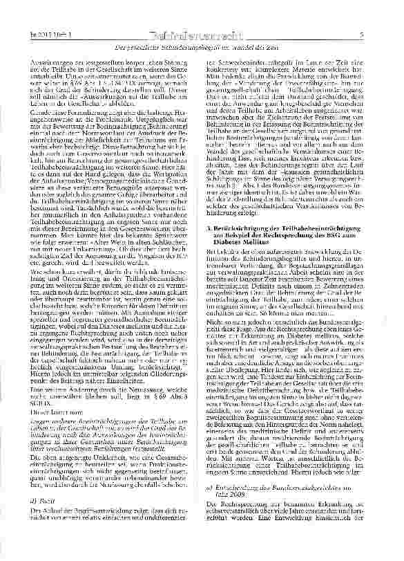 Vorschauseite 5: Der gesetzliche Behinderungsbegriff im Wandel der Zeit