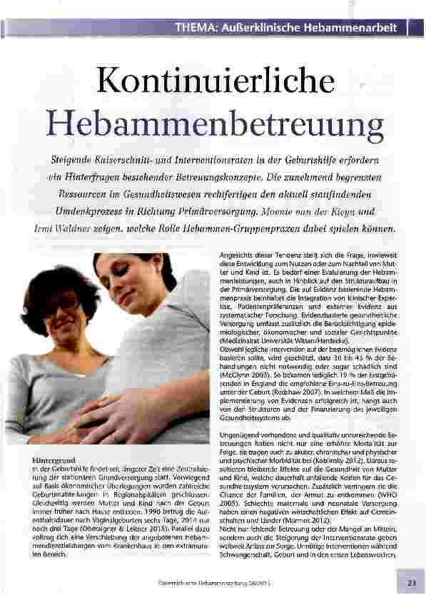 Vorschauseite 1: Kontinuierliche Hebammenbetreuung