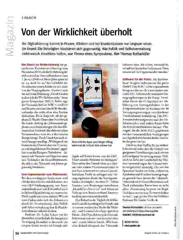 Vorschauseite 1: Von der Wirklichkeit überholt