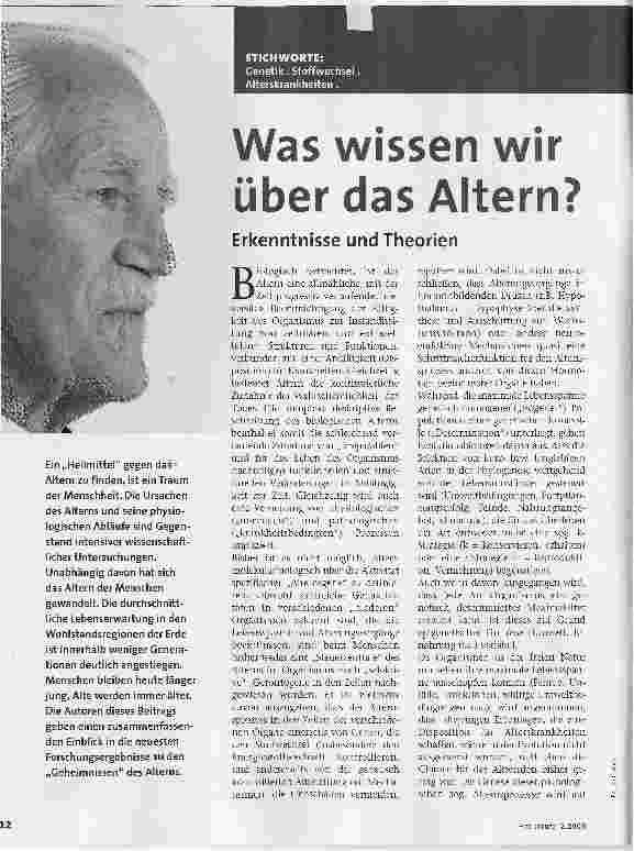 Vorschauseite 1: Was wissen wir über das Altern?Erkenntnisse und Theorien