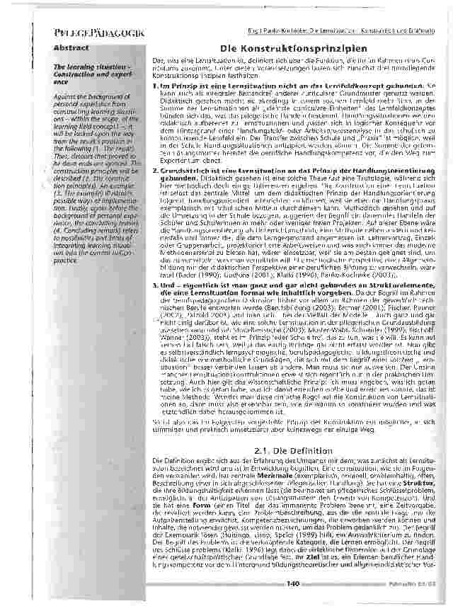 Vorschauseite 2: Die Lernsituation - Konstruktion und Erfahrung