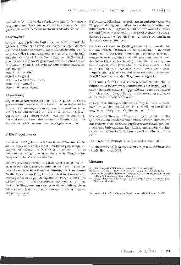 Vorschauseite 5: Die Bildung in der Pflege in den USA